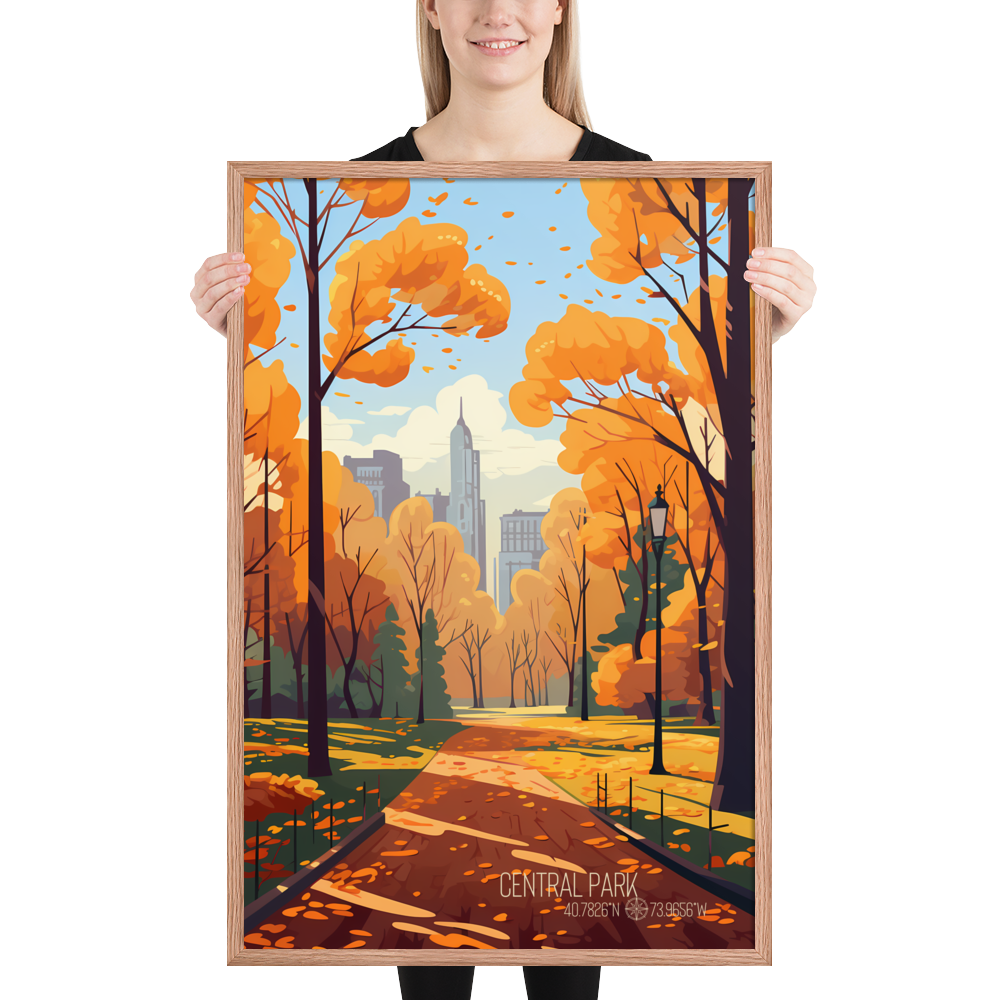 New York - Central Park Autumn (Framed poster)