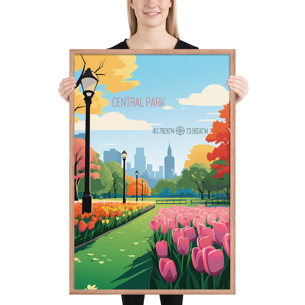 New York - Central Park Spring (Framed poster)