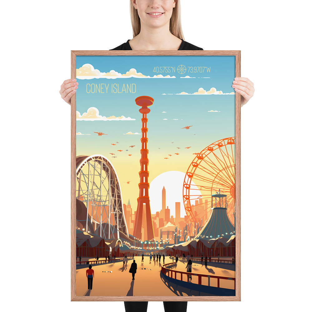 New York - Coney Island (Framed poster)