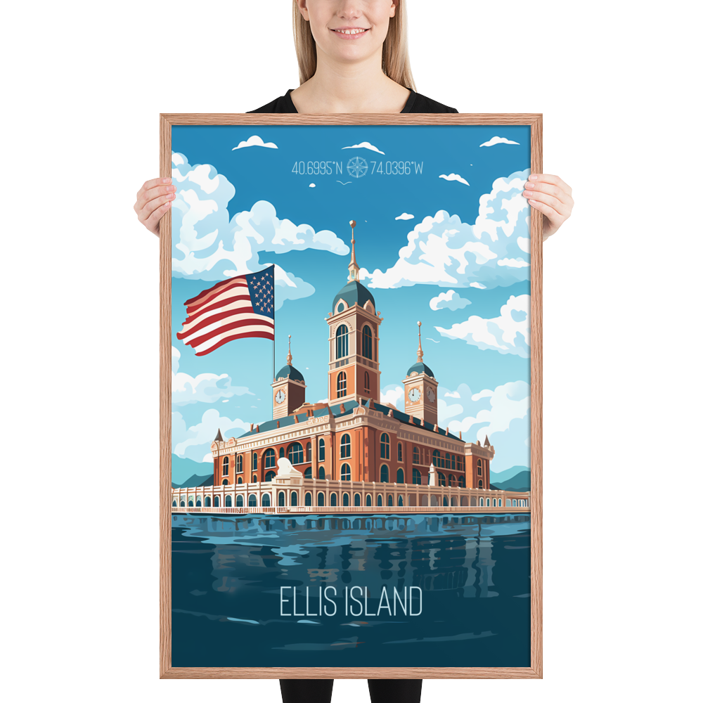 New York - Ellis Island (Framed poster)