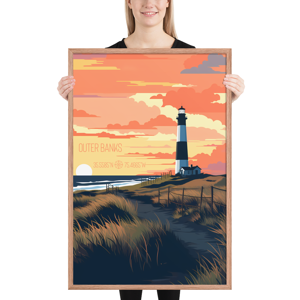 North Carolina - Outer Banks (Framed poster)