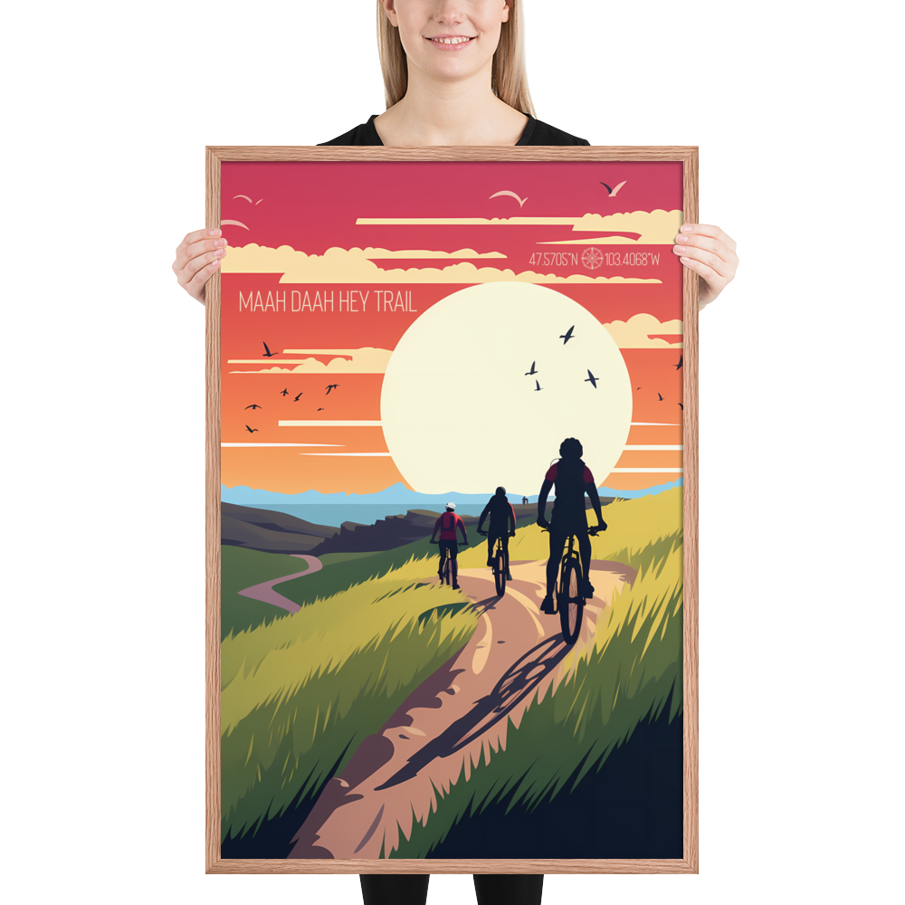 North Dakota - Maah Daah Hey Trail (Framed poster)