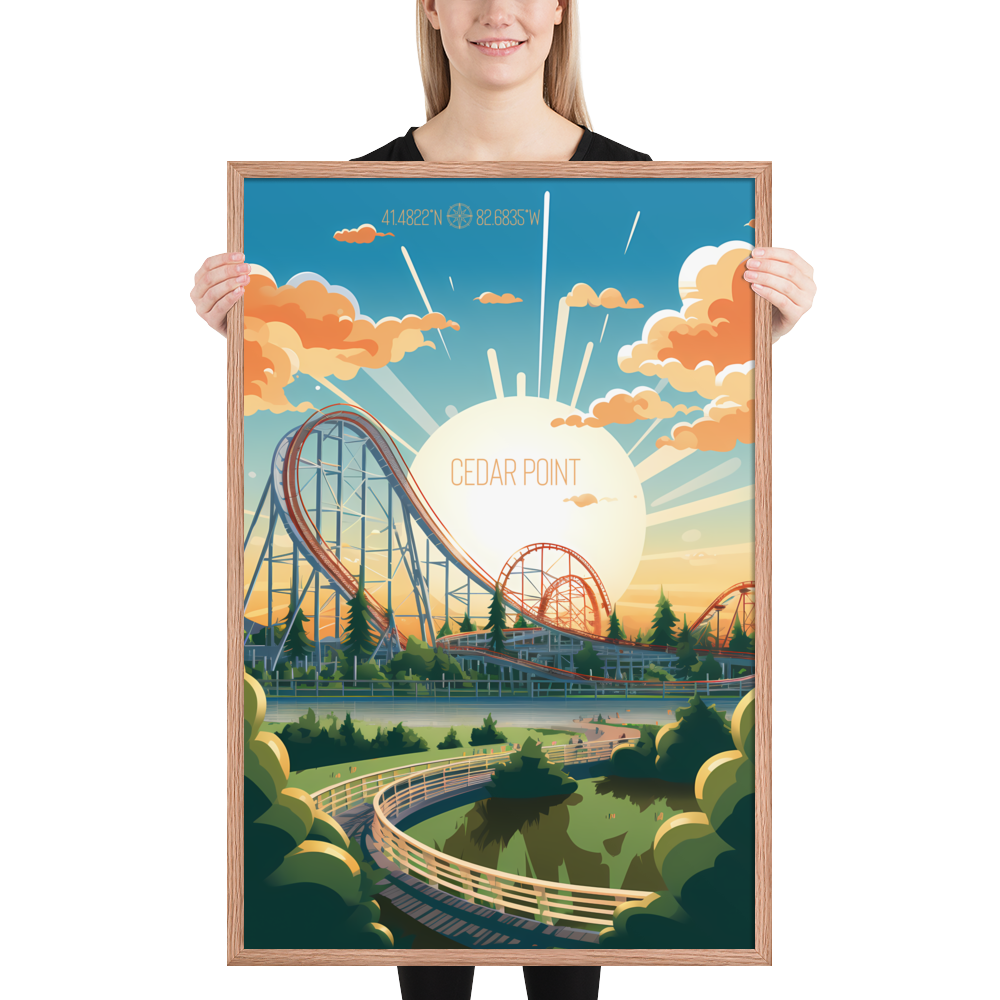 Ohio - Cedar Point Amusement Park (Framed poster)