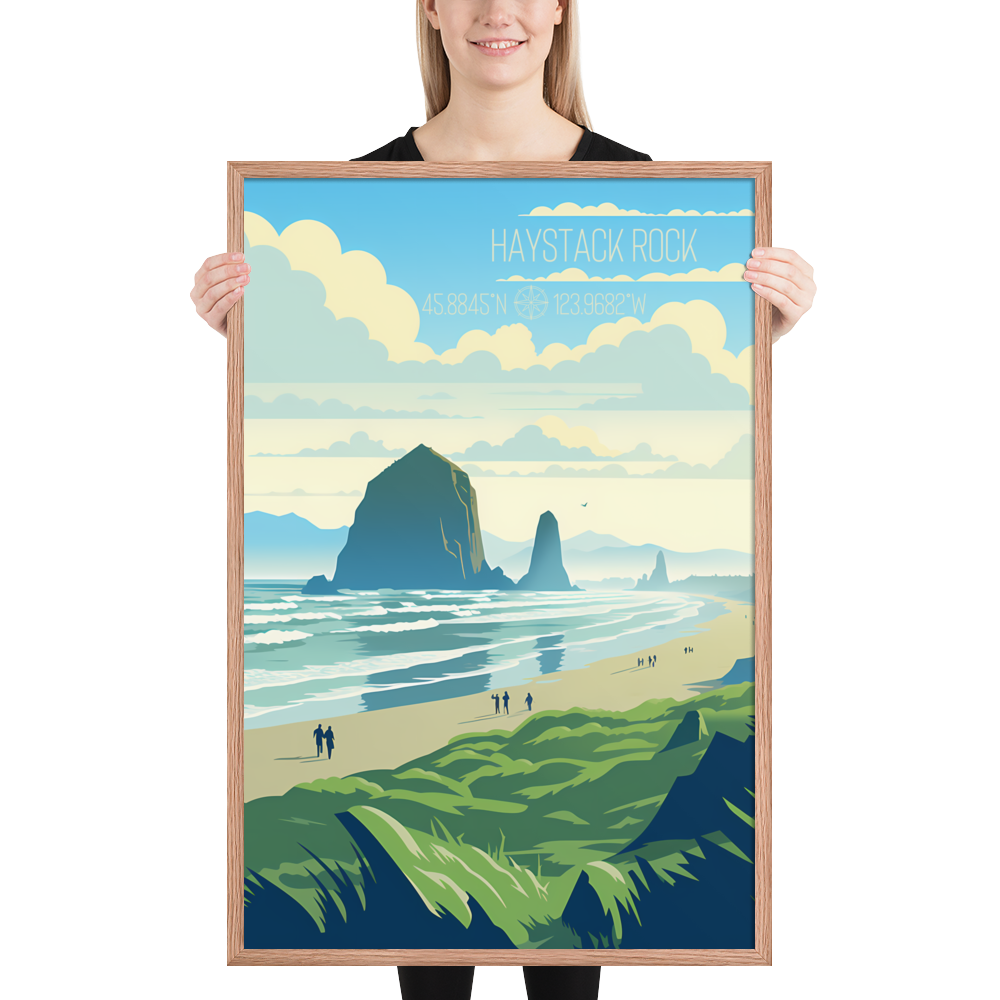 Oregon - Haystack Rock (Framed poster)