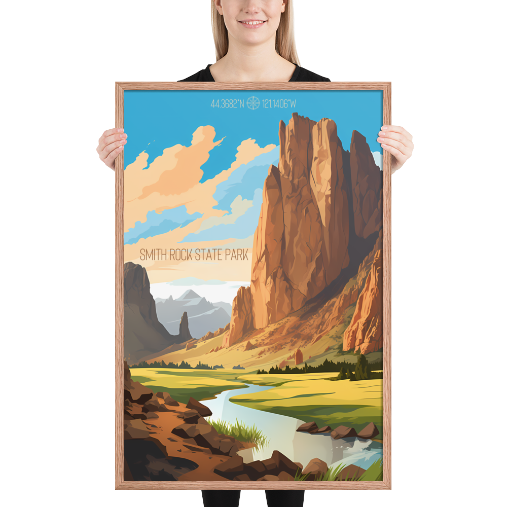 Oregon - Smith Rock State Park (Framed poster)