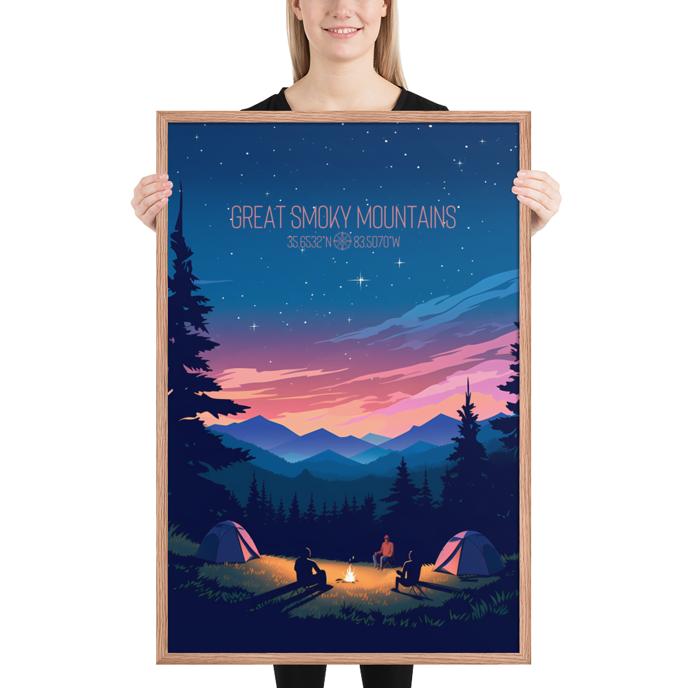 Tennessee - Great Smoky Mountains National Park (Framed poster)