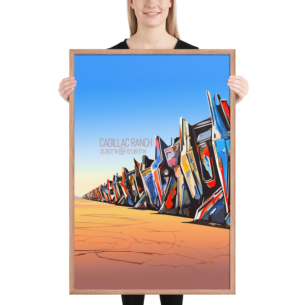 Texas - Cadillac Ranch (Framed poster)