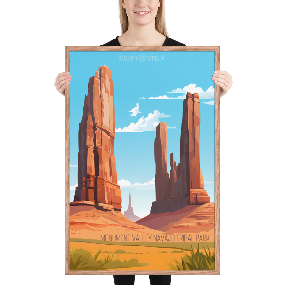 Utah - Monument Valley Navajo Tribal Park (Framed poster)