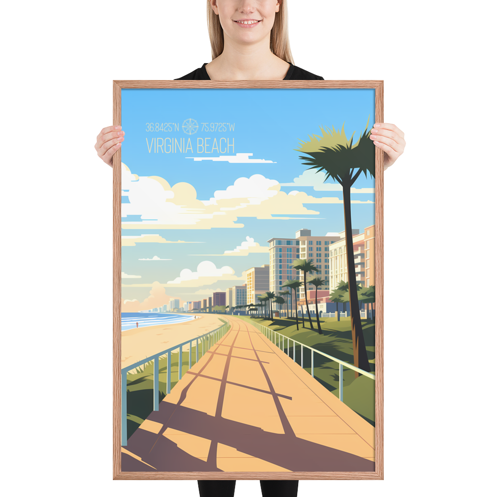 Virginia - Virginia Beach (Framed poster)