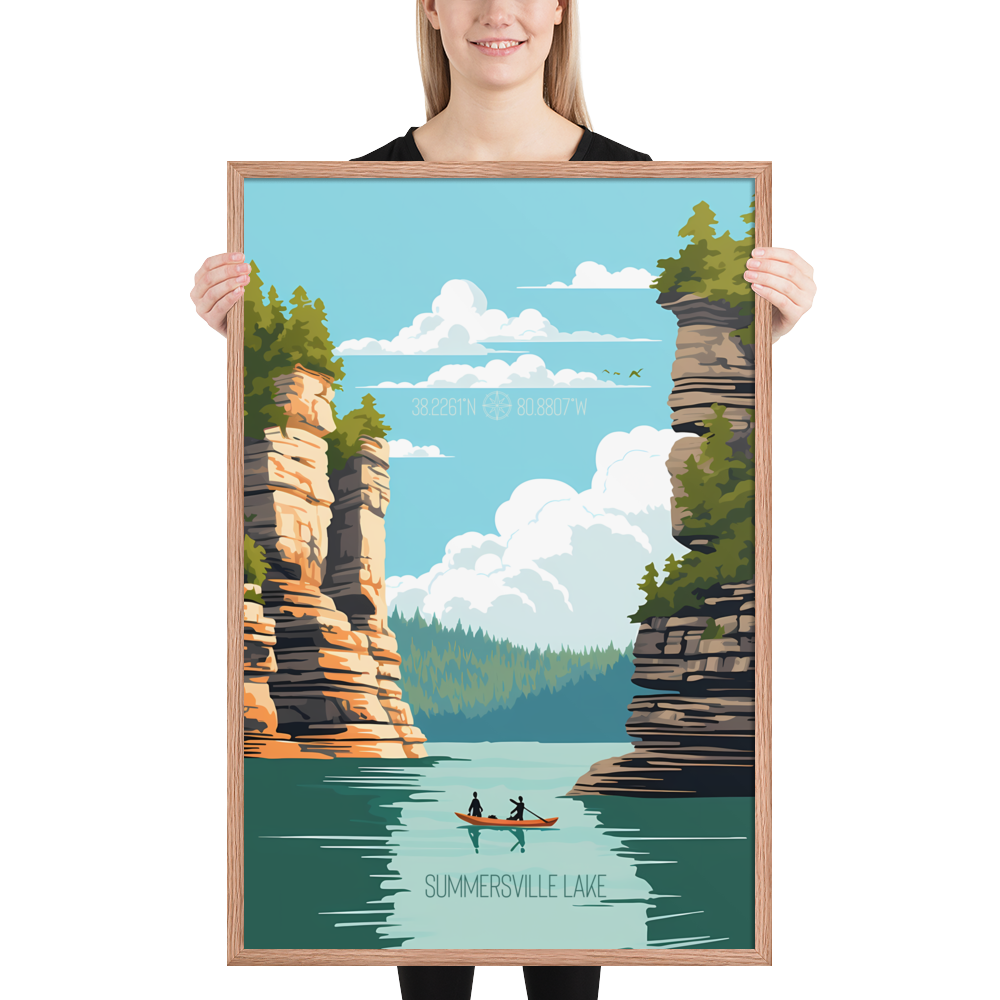 West Virginia - Summersville Lake (Framed poster)