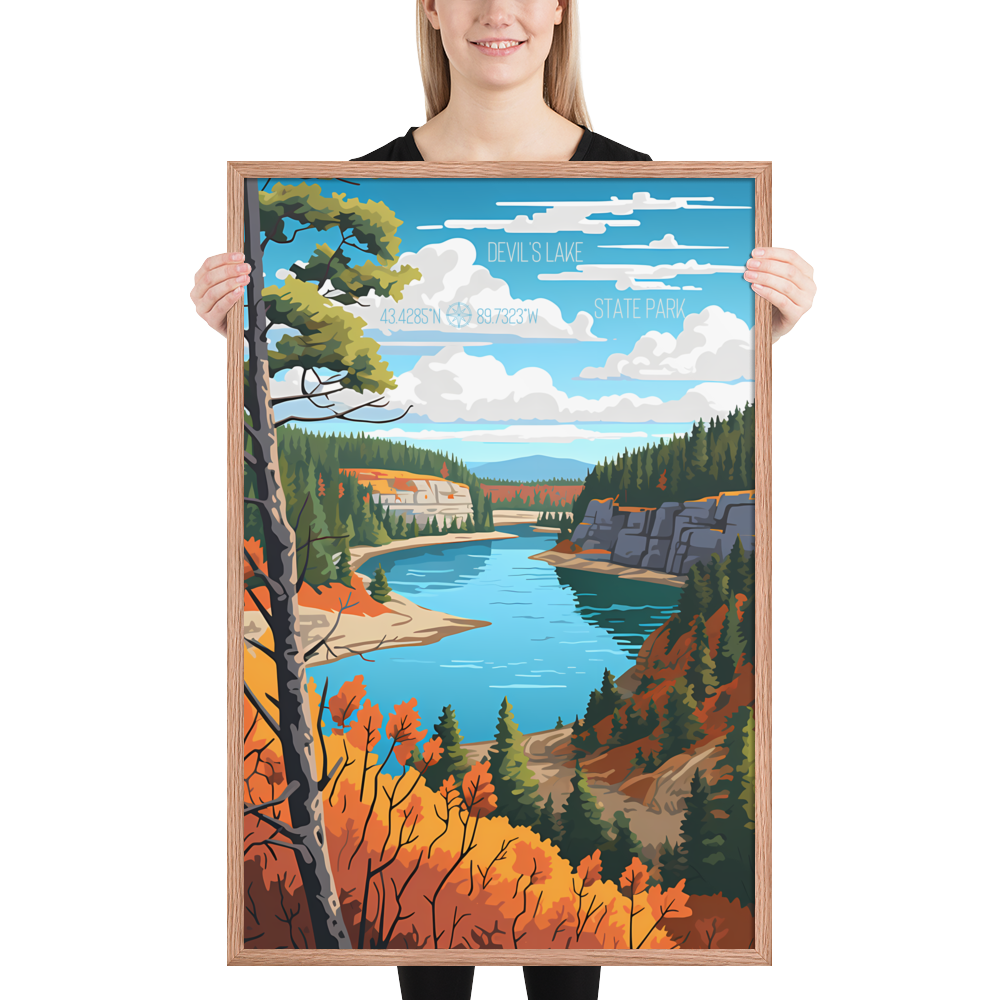 Wisconsin - Devil's Lake State Park (Framed poster)