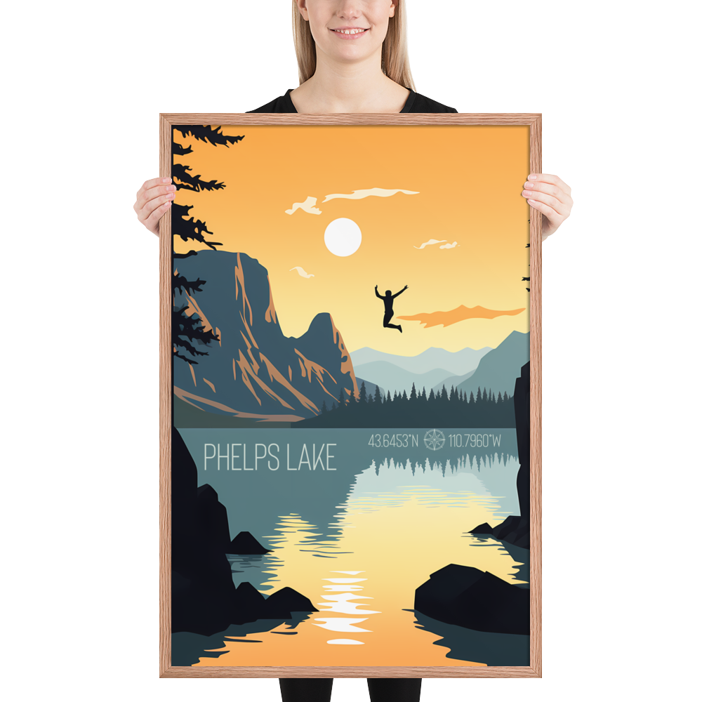 Wyoming - Phelps Lake (Framed poster)