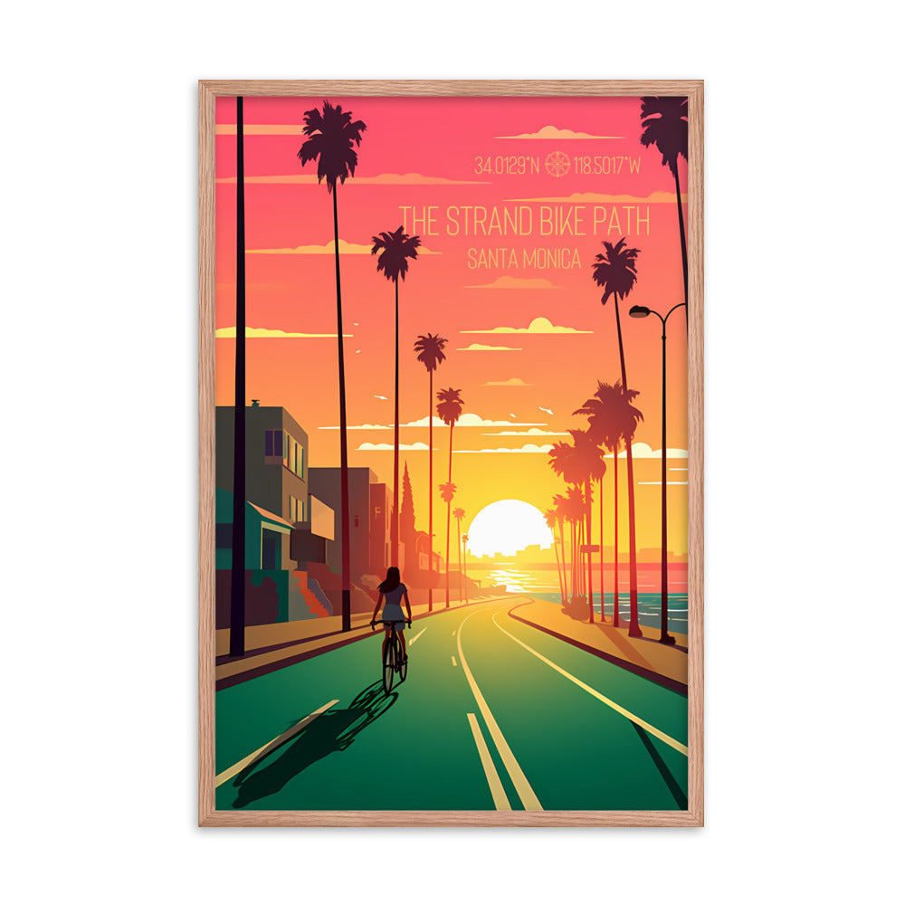 California - The Strand Bike Path - Santa Monica (Framed poster)