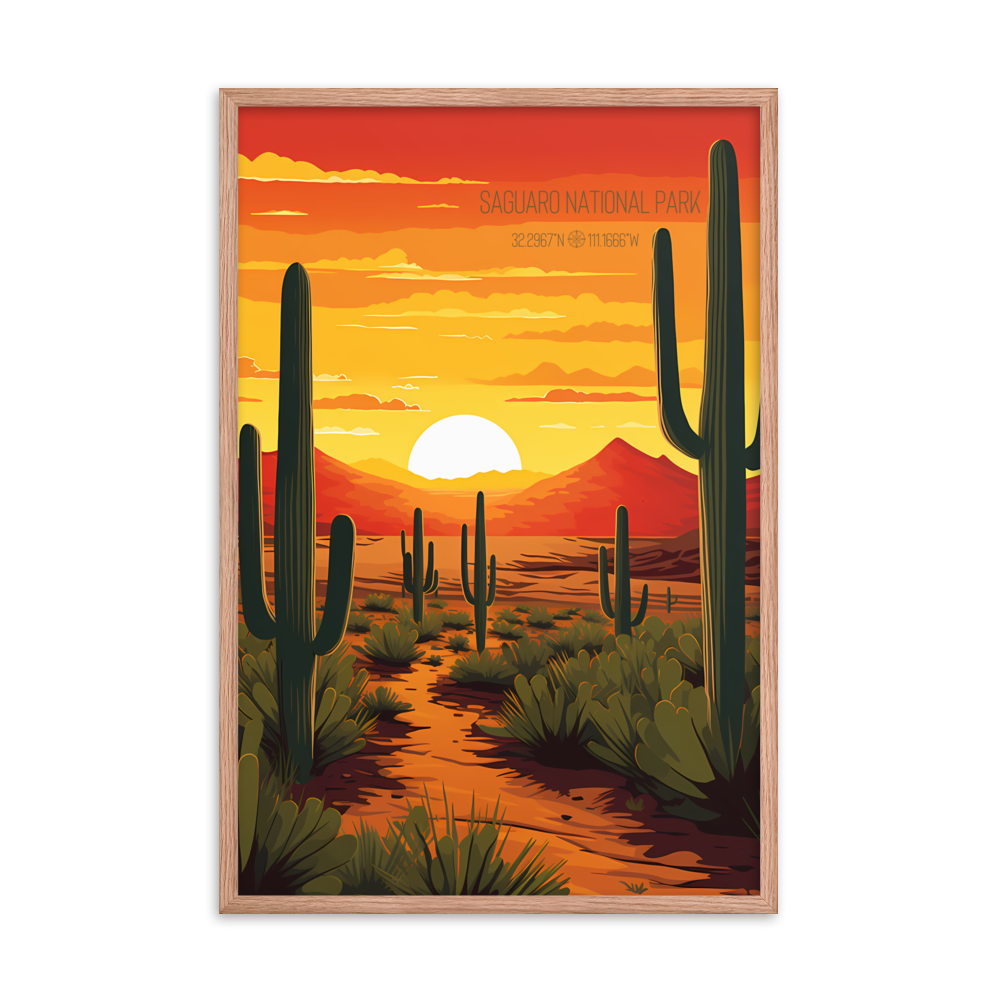 Arizona - Saguaro National Park (Framed poster)