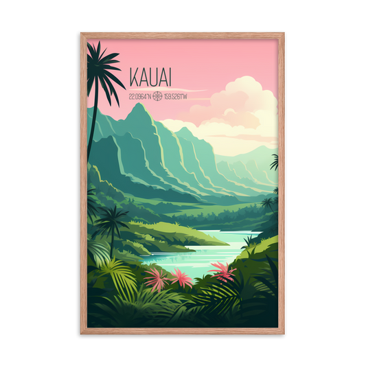 Hawaii - Kauai (Framed poster)