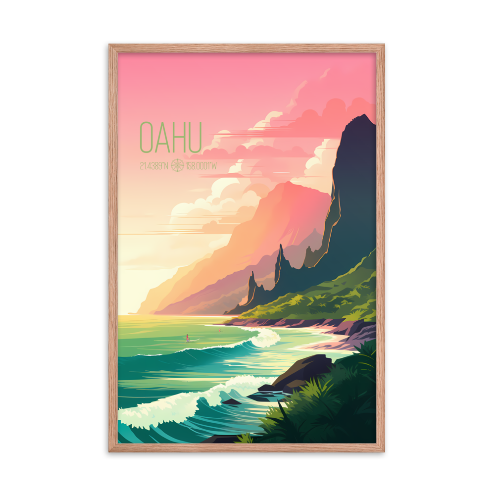 Hawaii - Oahu (Framed poster)