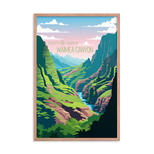 Hawaii - Waimea Canyon (Framed poster)