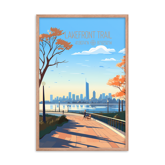 Illinois - Lakefront Trail (Framed poster)