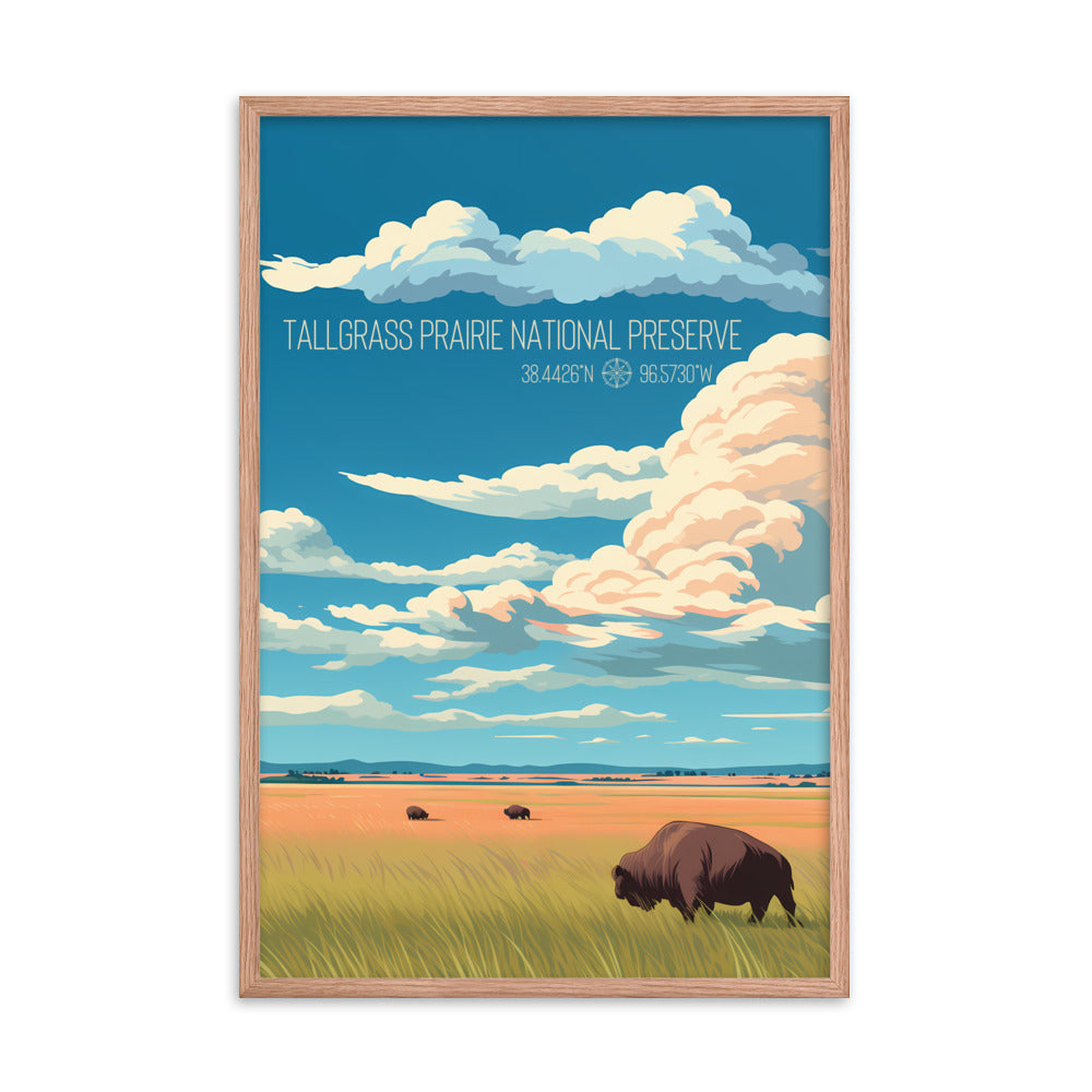 Kansas - Tallgrass Prairie National Preserve (Framed poster)