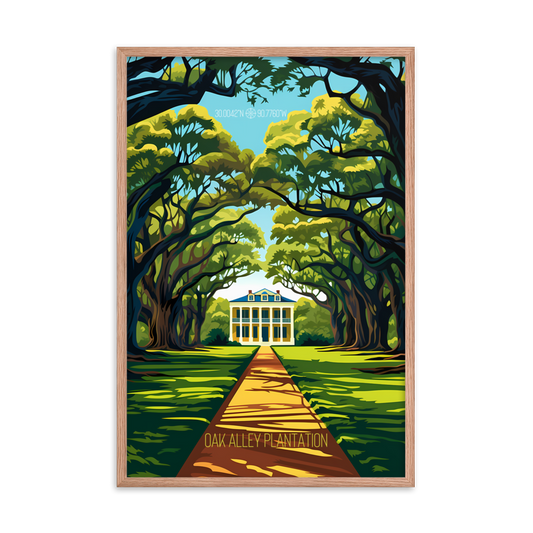 Louisiana - Oak Alley Plantation (Framed poster)