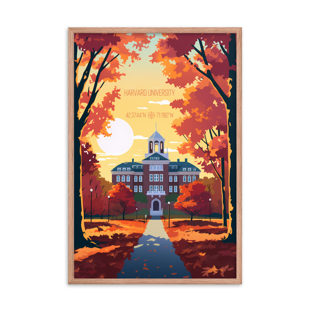 Massachusetts - Harvard University (Framed poster)