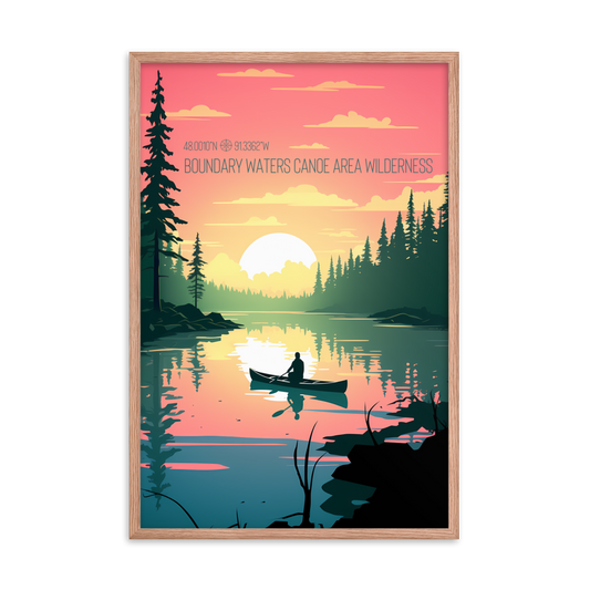 Minnesota - Boundary Waters Canoe Area Wilderness (Framed poster)