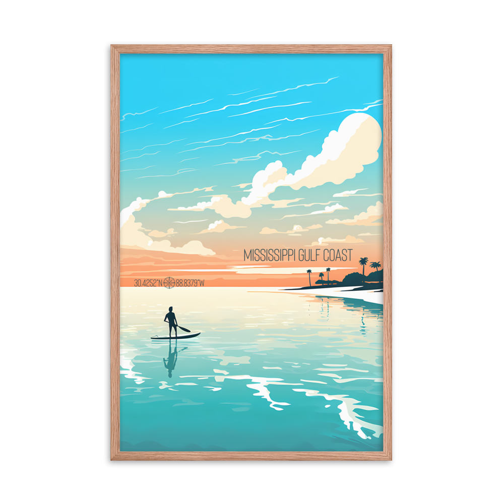 Mississippi - Gulf Coast (Framed poster)