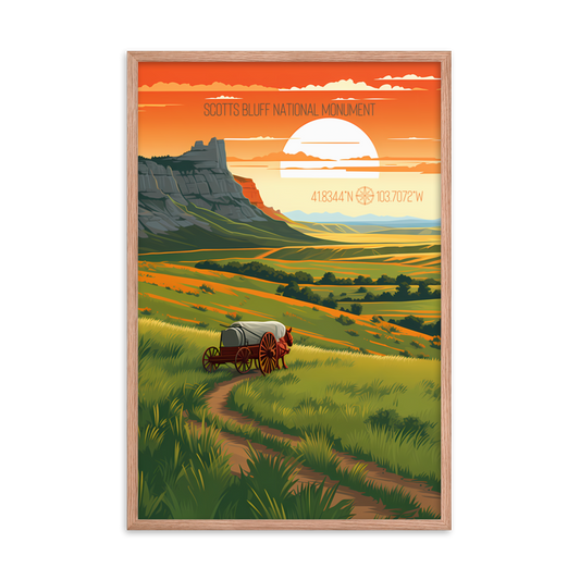 Nebraska - Scotts Bluff National Monument (Framed poster)