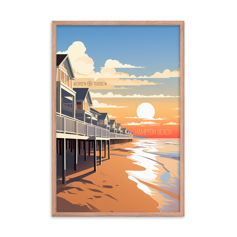 New Hampshire - Hampton Beach (Framed poster)