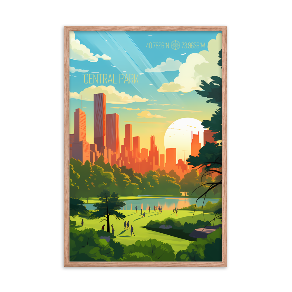 New York - Central Park Summer (Framed poster)