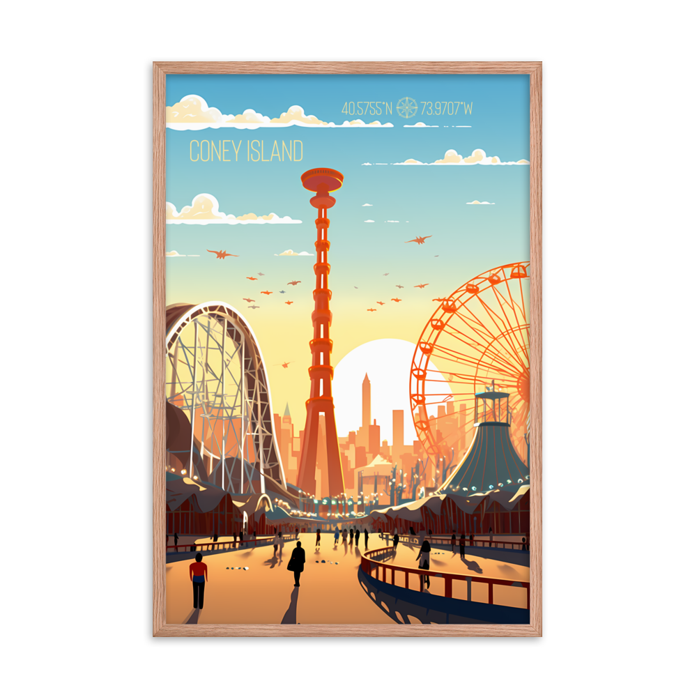 New York - Coney Island (Framed poster)