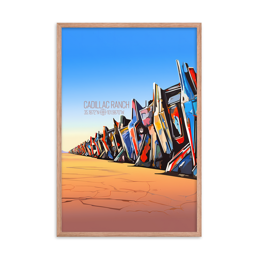 Texas - Cadillac Ranch (Framed poster)