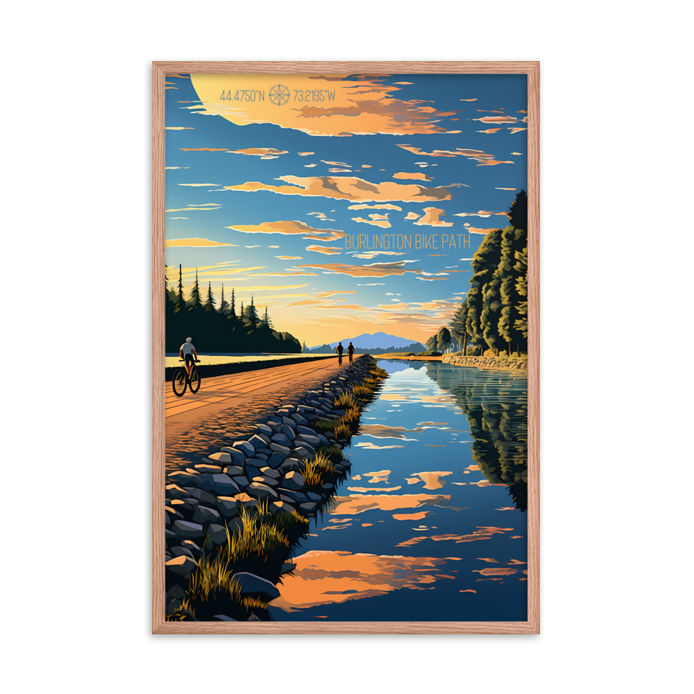 Vermont - Burlington Bike Path (Framed poster)