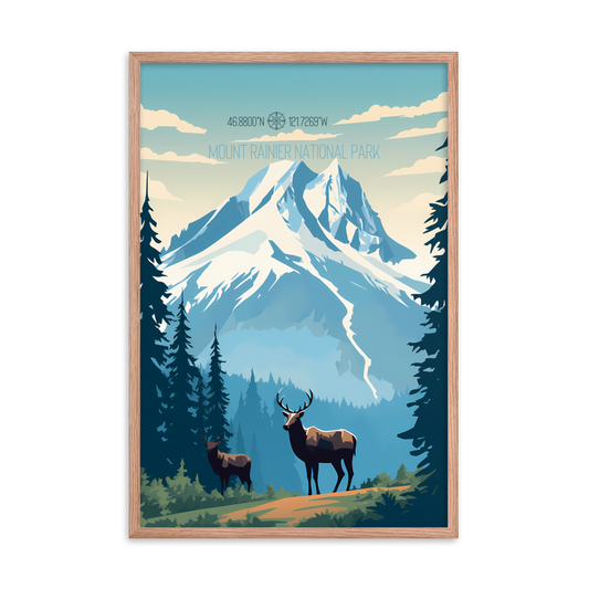 Washington - Mount Rainier National Park (Framed poster)