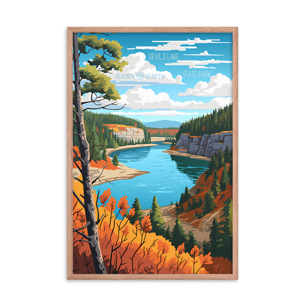 Wisconsin - Devil's Lake State Park (Framed poster)