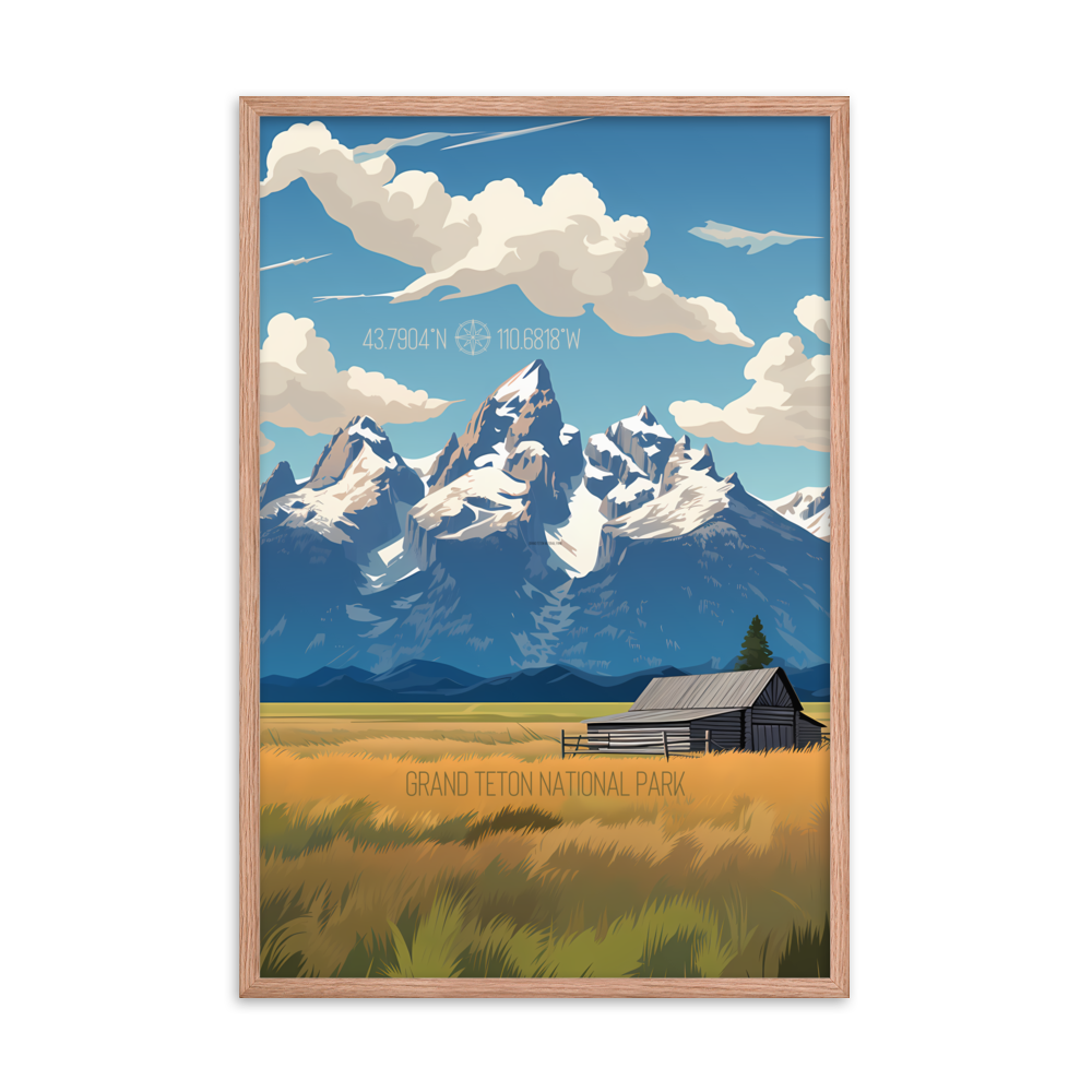 Wyoming - Grand Teton National Park (Framed poster)