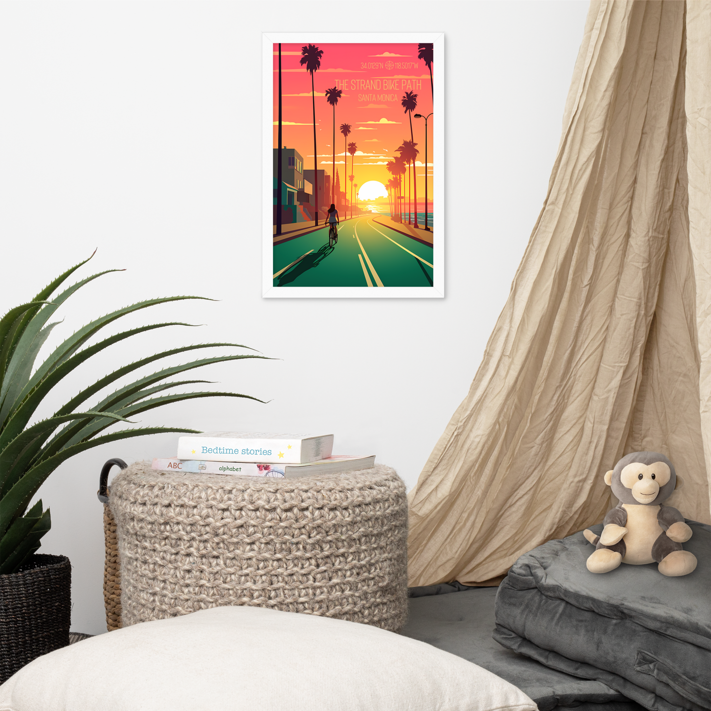 California - The Strand Bike Path - Santa Monica (Framed poster)