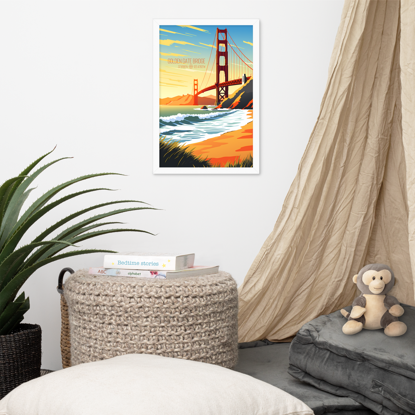 California - Golden Gate Bridge (Framed poster)