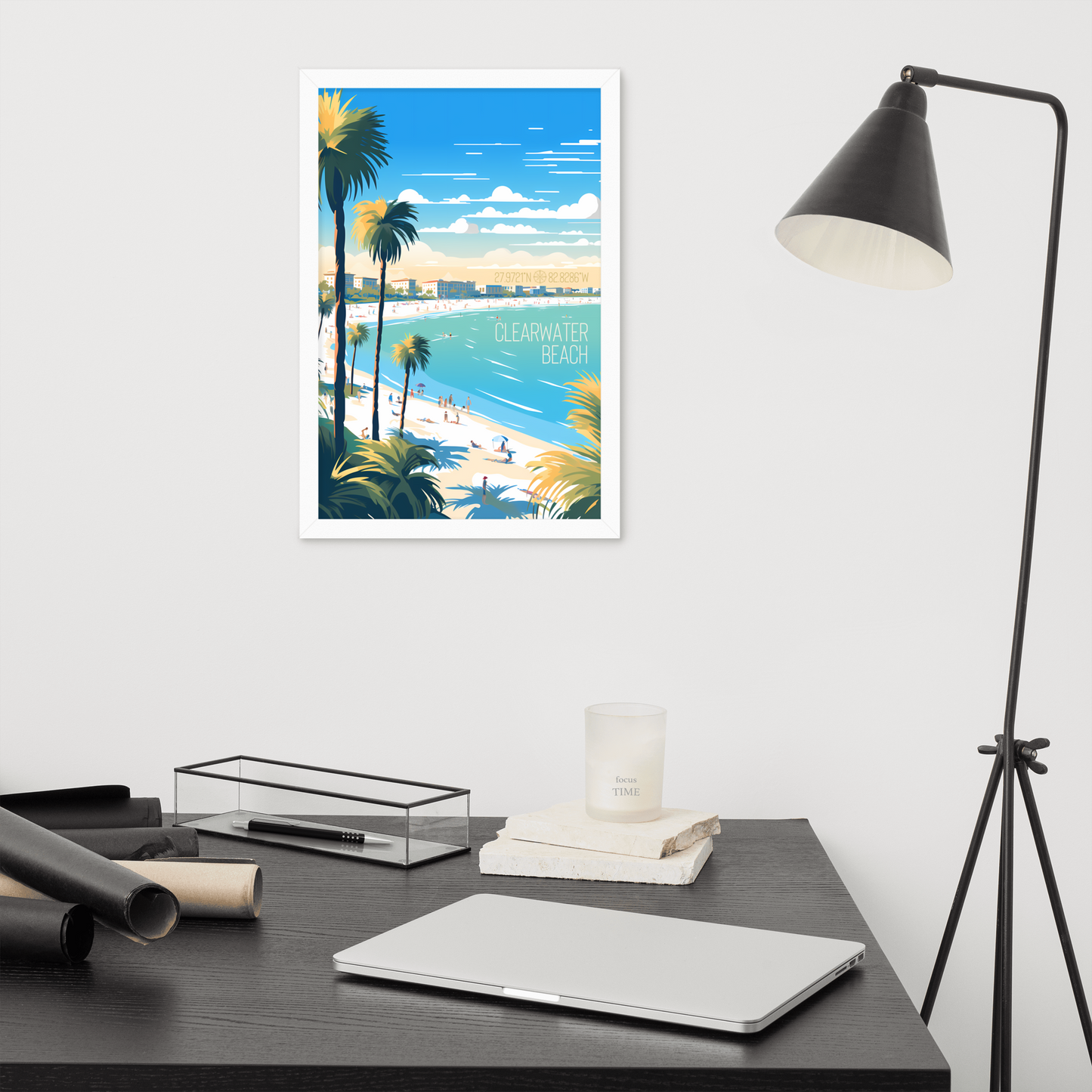 Florida - Clearwater Beach (Framed poster)