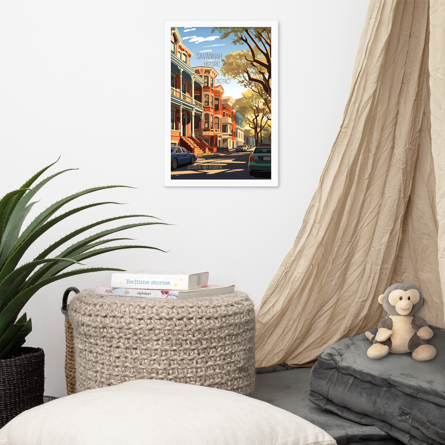 Georgia - Savannah Historic District (Framed poster)