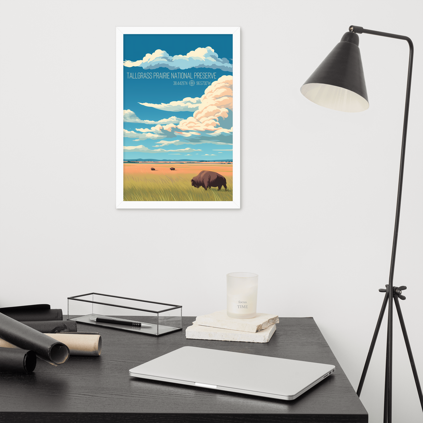 Kansas - Tallgrass Prairie National Preserve (Framed poster)