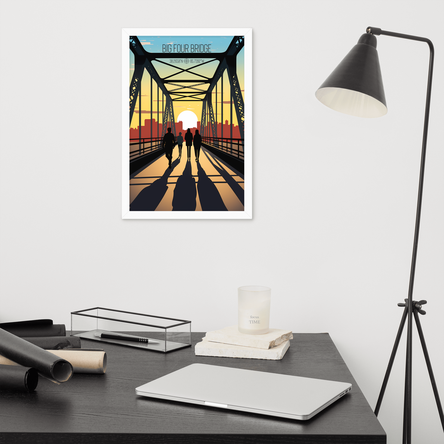 Kentucky - Big Four Bridge (Framed poster)