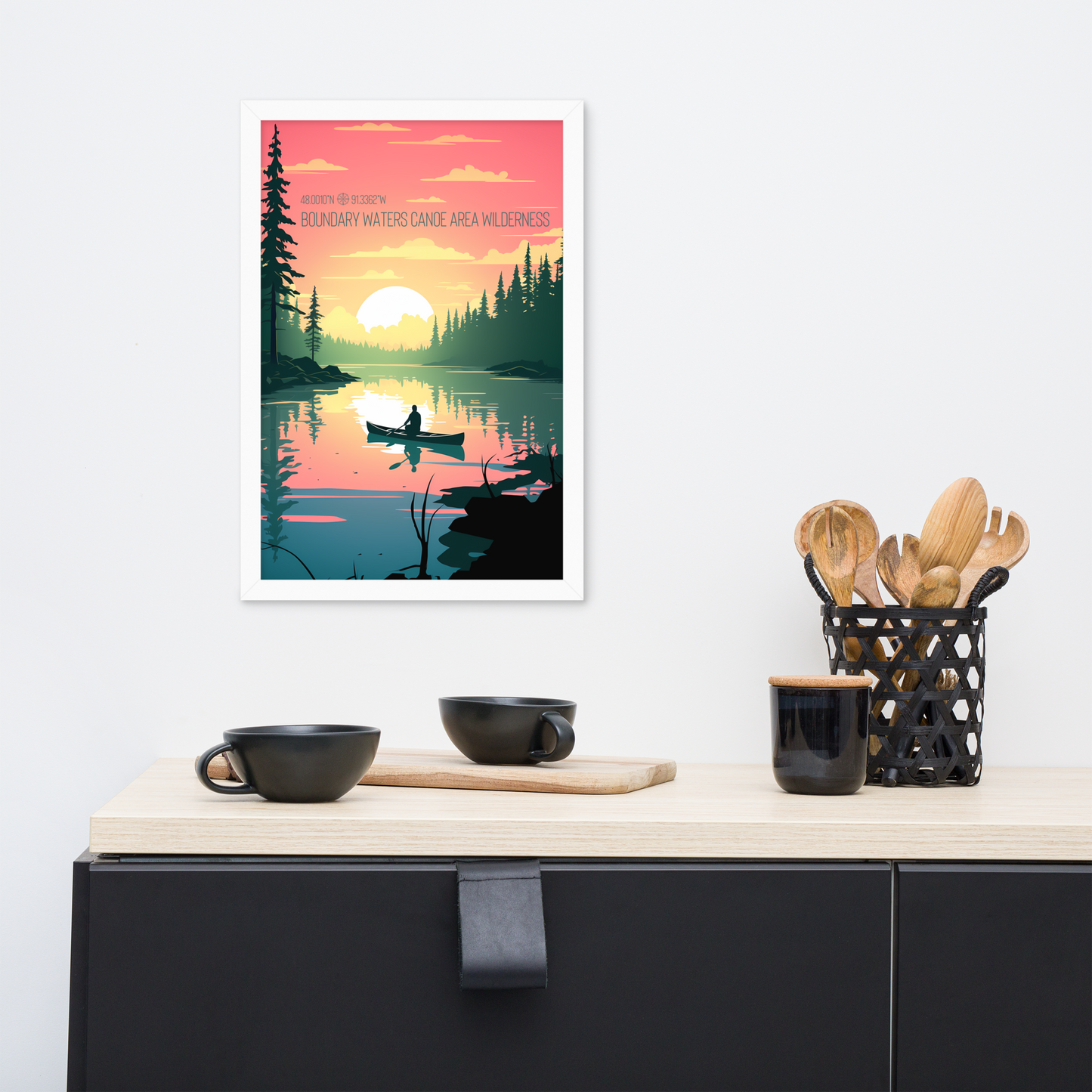 Minnesota - Boundary Waters Canoe Area Wilderness (Framed poster)