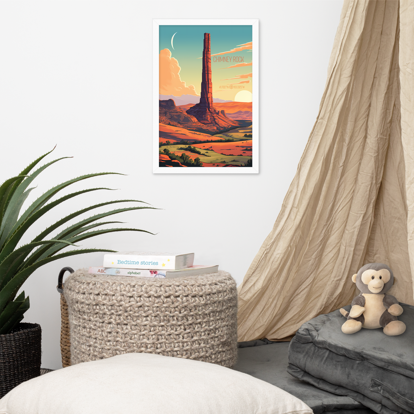 Nebraska - Chimney Rock (Framed poster)