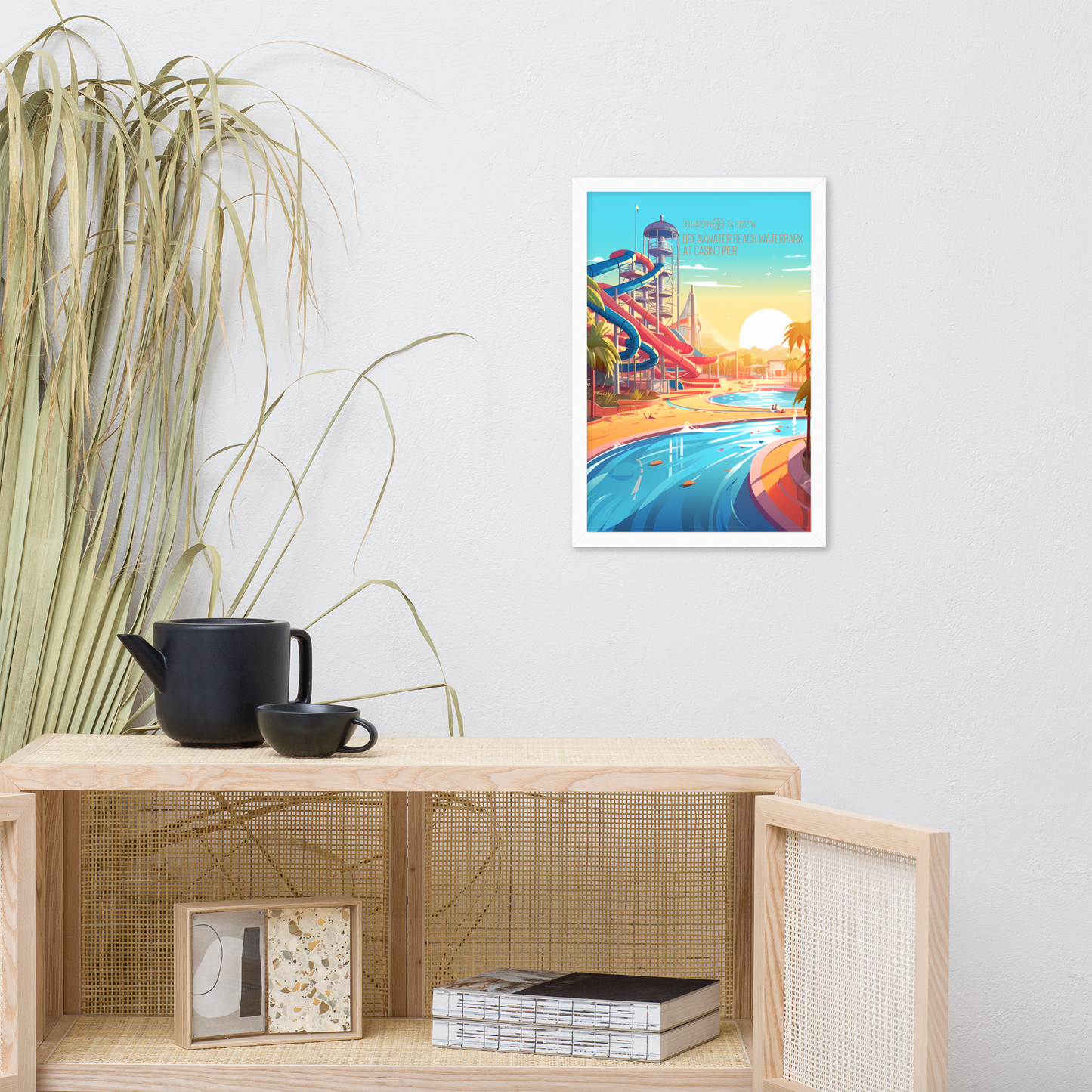 New Jersey - Breakwater Beach Water Park (Framed poster)