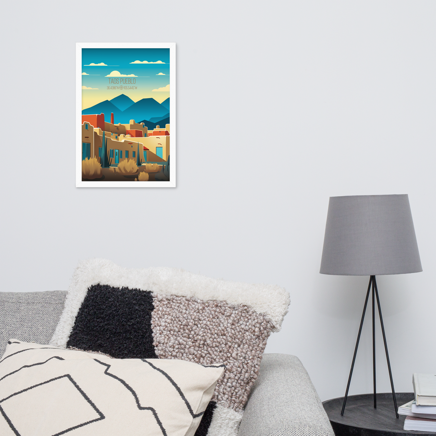 New Mexico - Taos Pueblo (Framed poster)