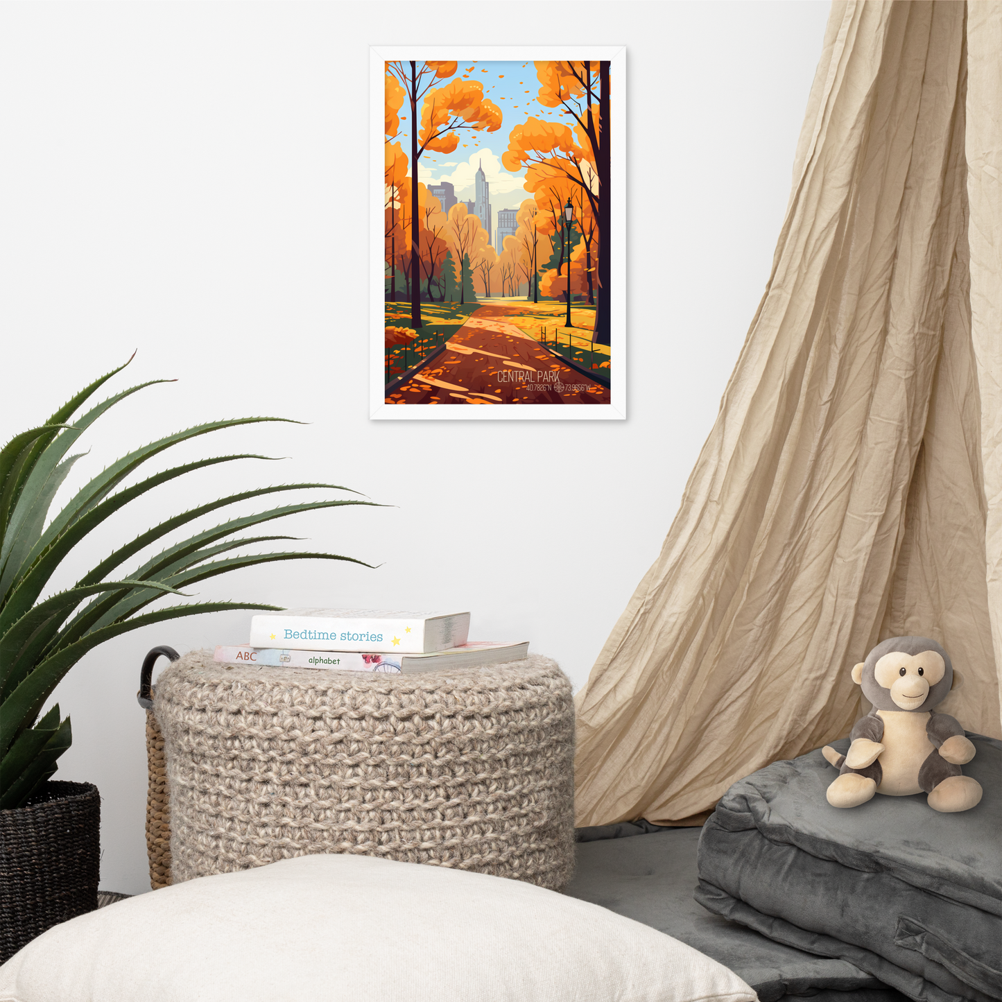 New York - Central Park Autumn (Framed poster)