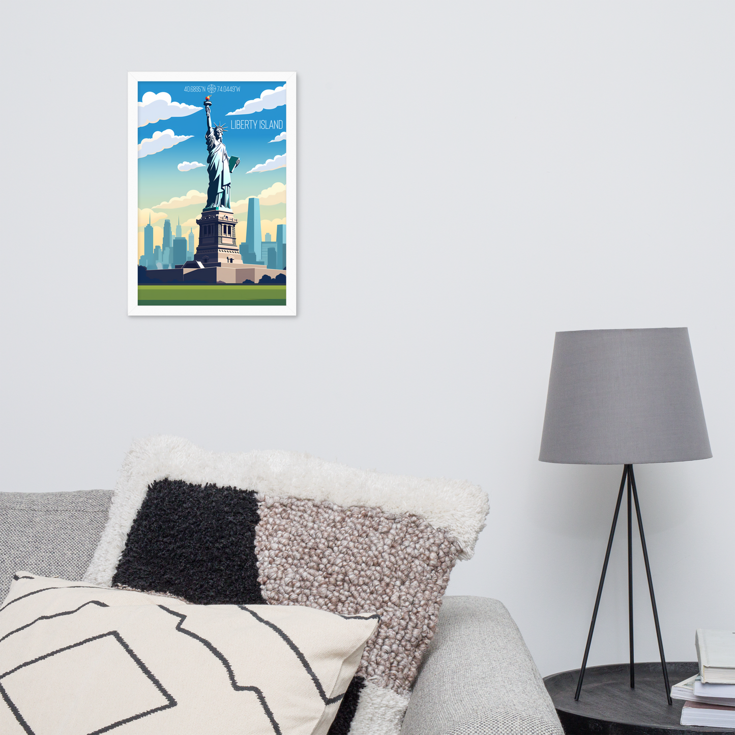 New York - Liberty Island (Framed poster)