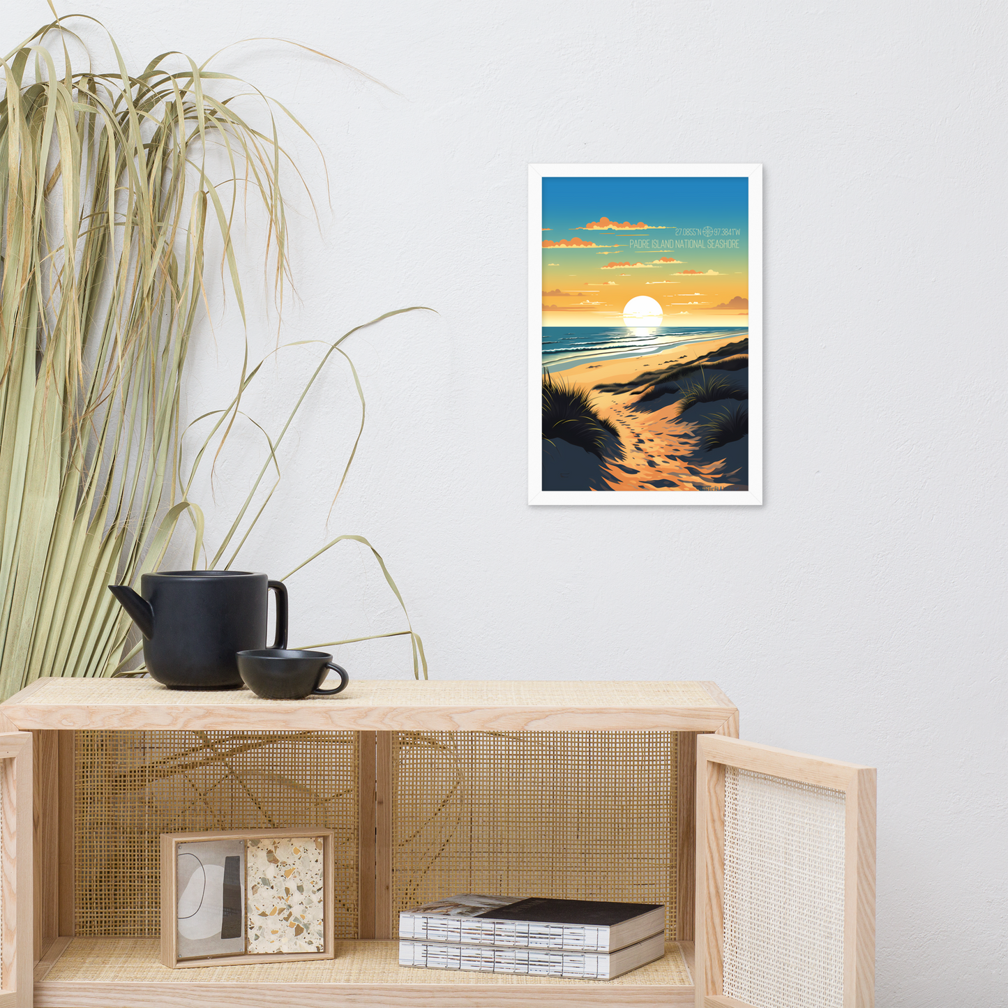 Texas - Padre Island National Seashore (Framed poster)