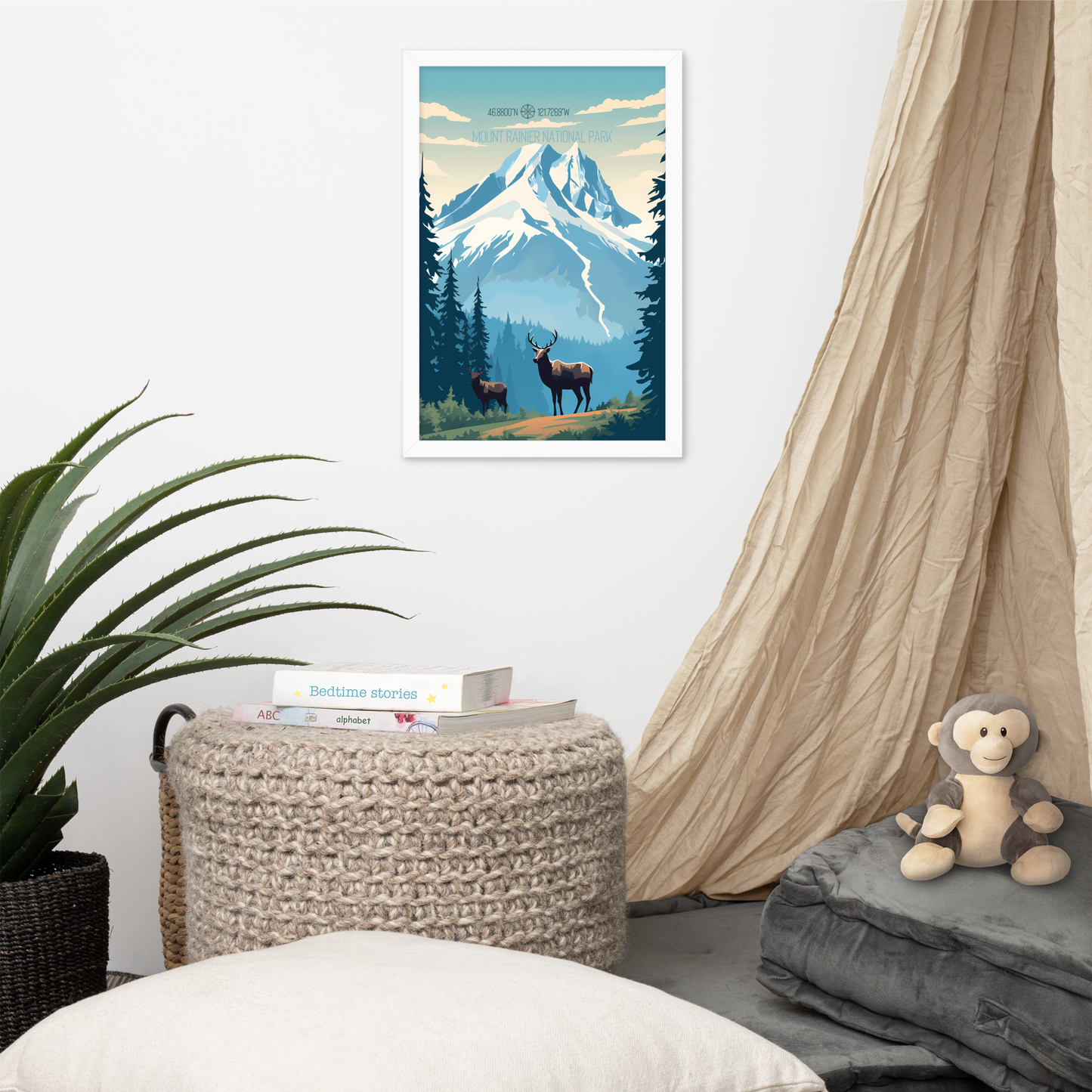 Washington - Mount Rainier National Park (Framed poster)